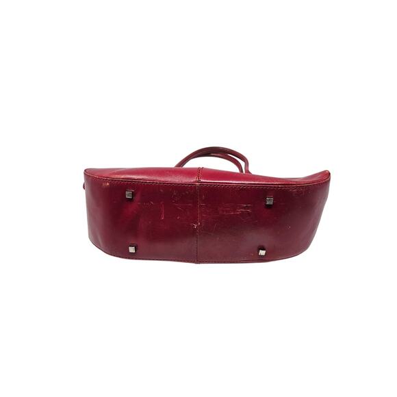 Vintage Y2K Preston York Dark Cherry Red Leather Bag Minimalist Mini Purse - Picture 4 of 7